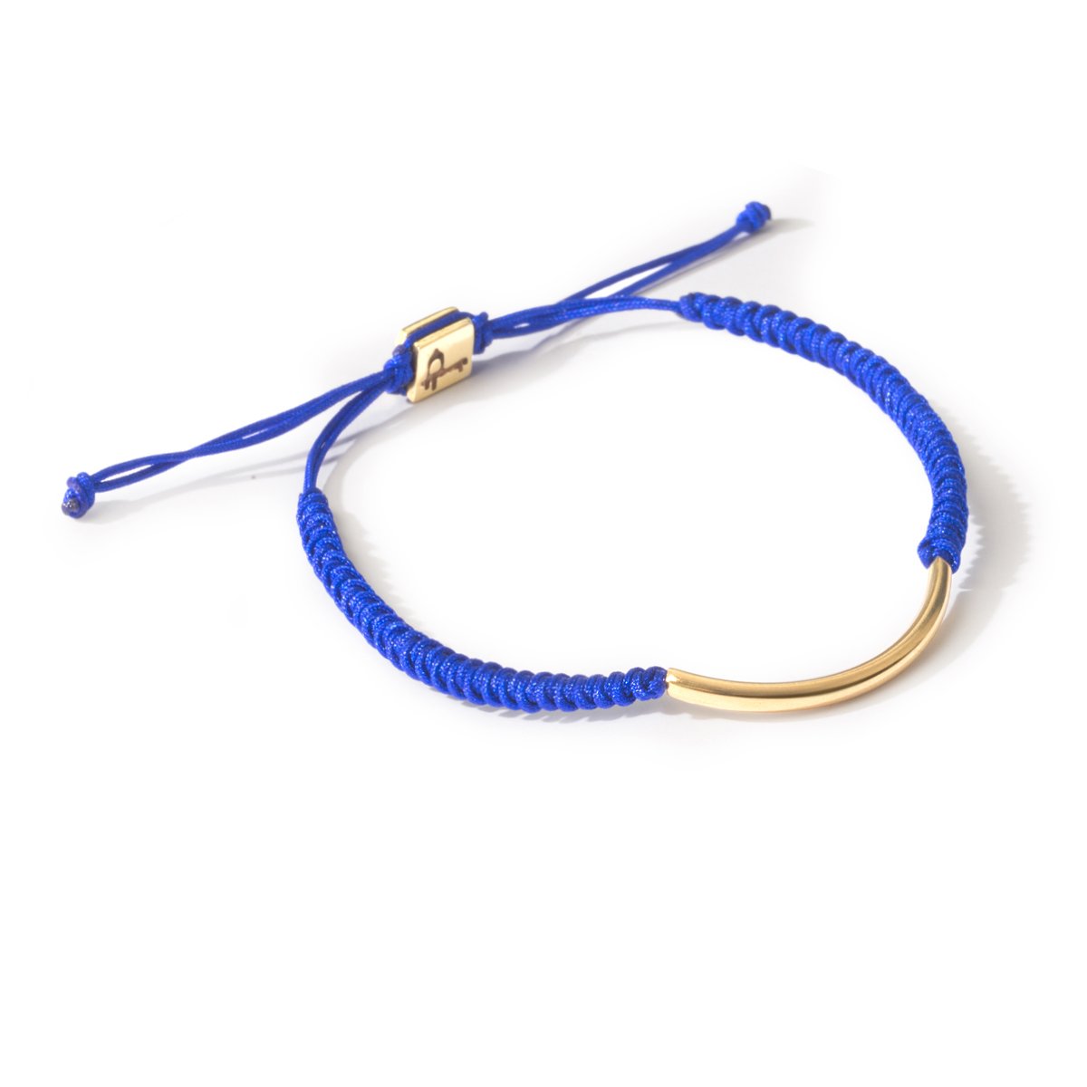 دستبند طلا بافت آبی رنگین کمان