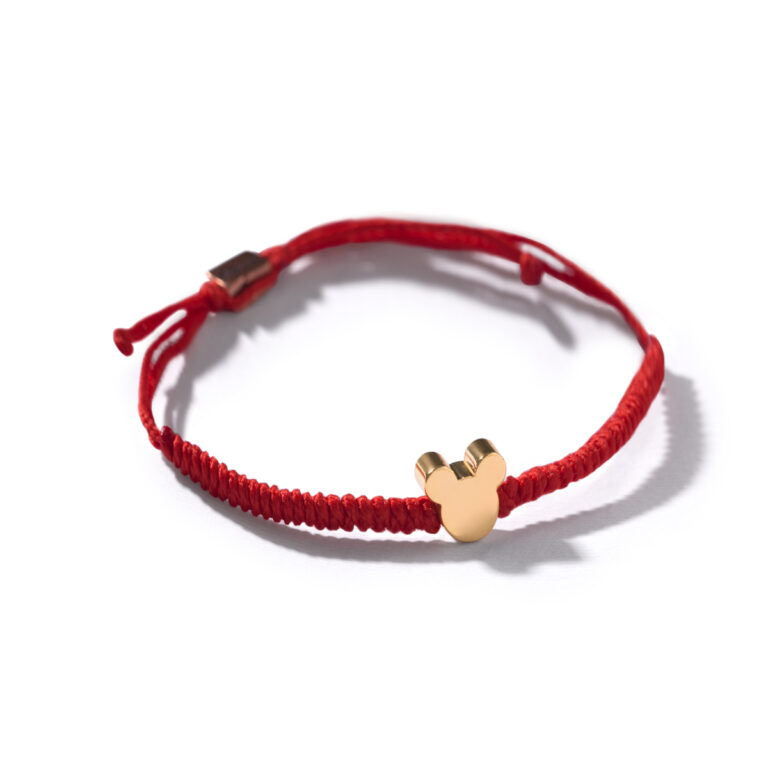 دستبند طلا بافت قرمز میکی
