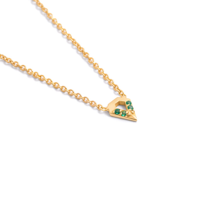 گردنبند طلا نگین سبز گوتیک