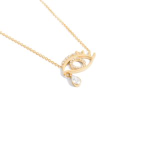 Moon tear gold necklace
