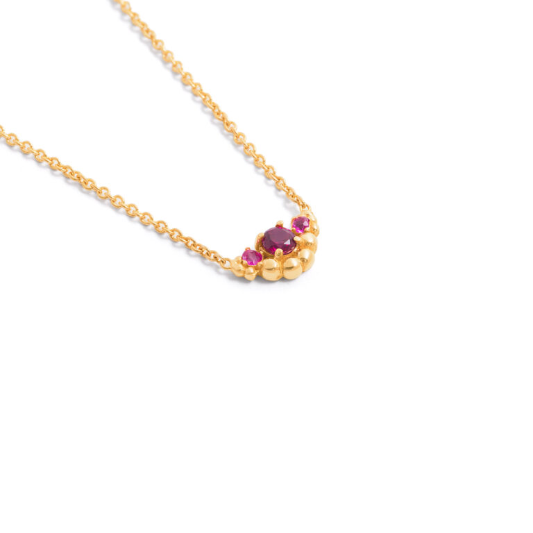 گردنبند طلا ماه نو سرخابی