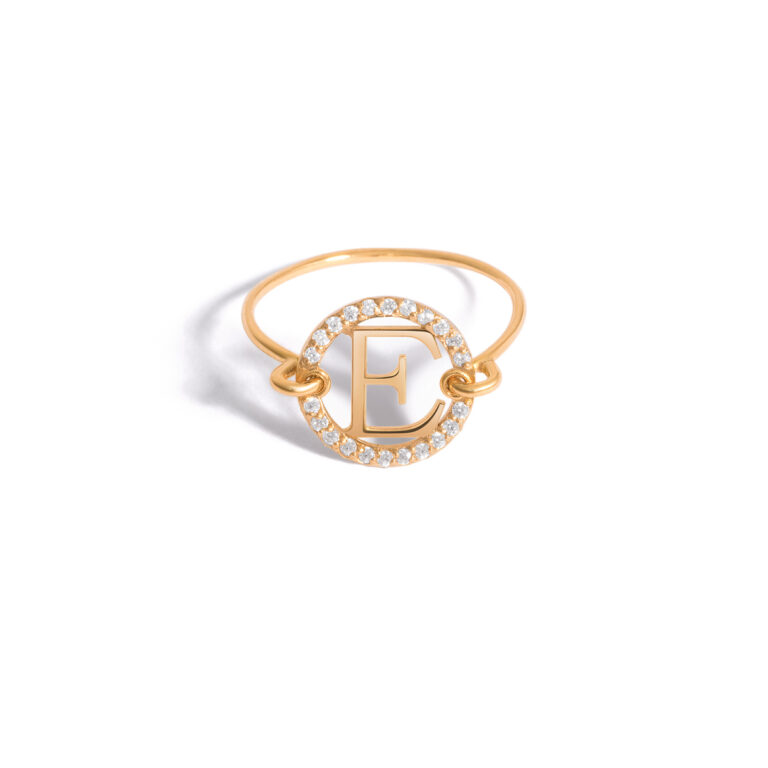 انگشتر طلا ماهان حرف E