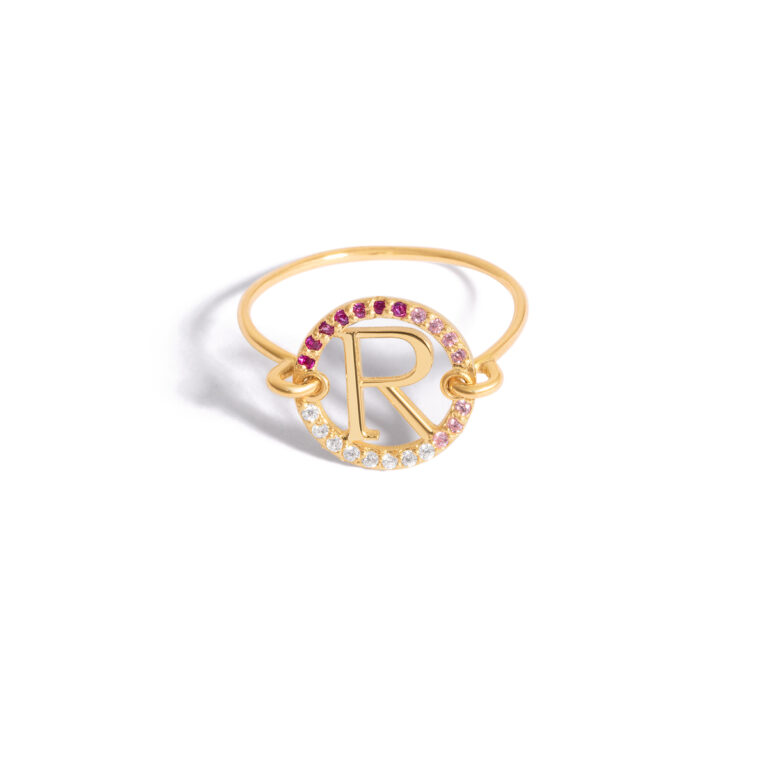 انگشتر طلا ماهان حرف R