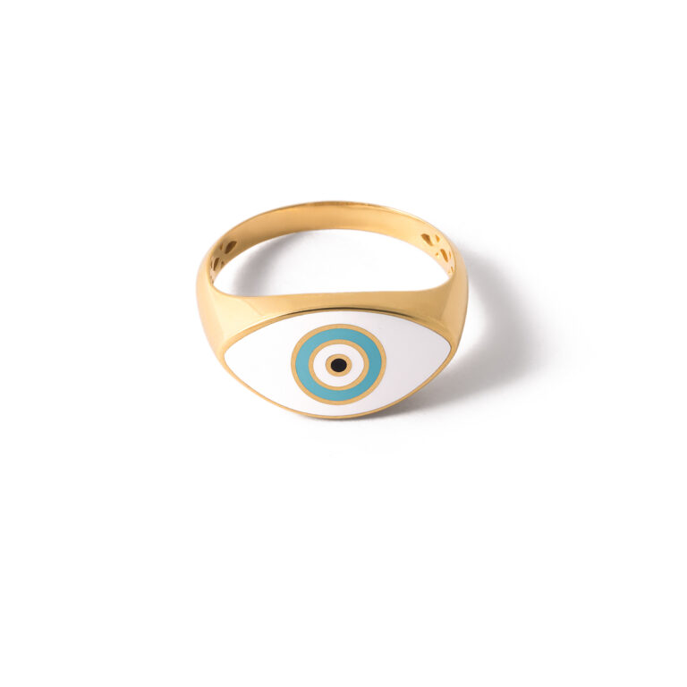 Blue eyes gold ring g