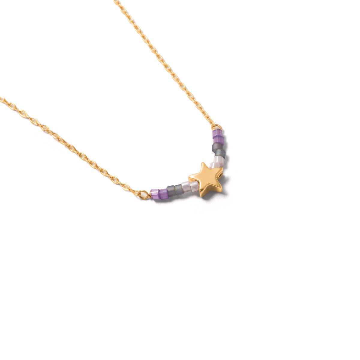 Colorful star gold necklace g