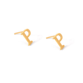 Gold letter P earrings G