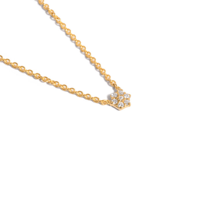 Gold necklace with precious flowers g