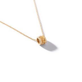 Jeweled Cylindrical Gold Necklace g