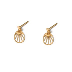 Lined oval gold earrings g