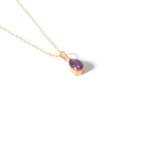 Purple drop gold necklace g