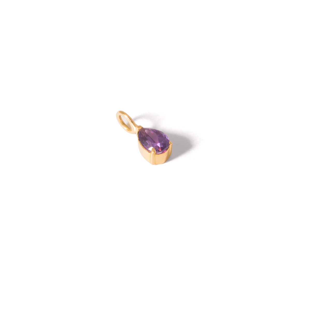 Purple drop gold pendant g