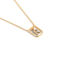 R pendant gold necklace g