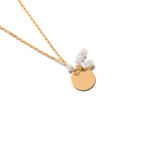 Shell circle gold necklace g