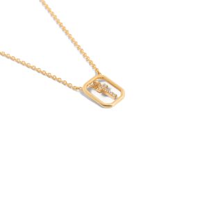 T pendant gold necklace g