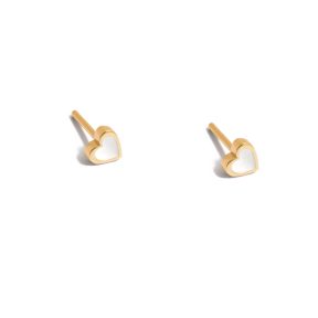 White Delvin Gold Earrings g