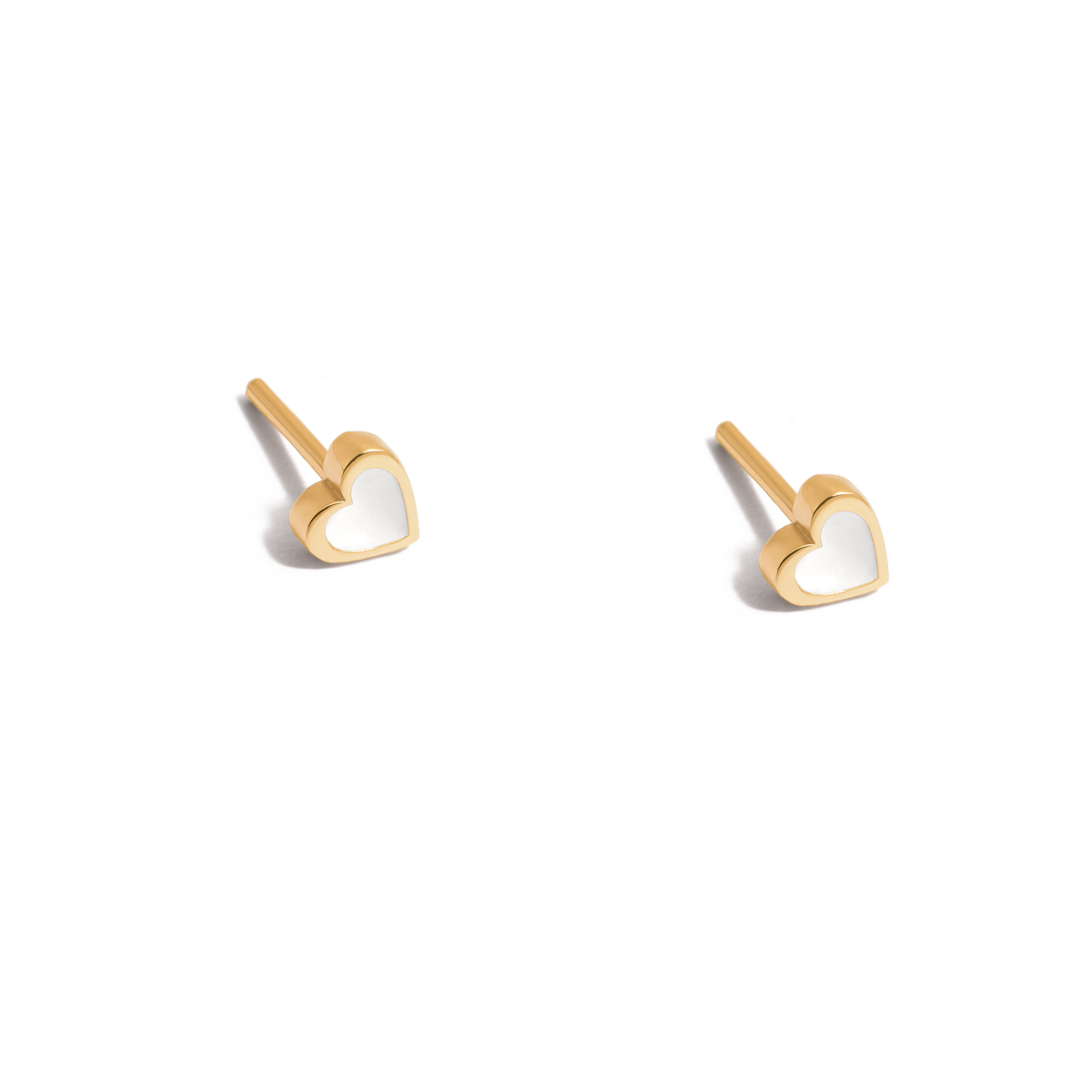 White Delvin Gold Earrings g