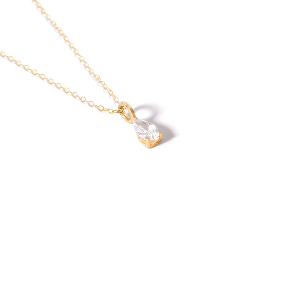 White drop gold necklace g
