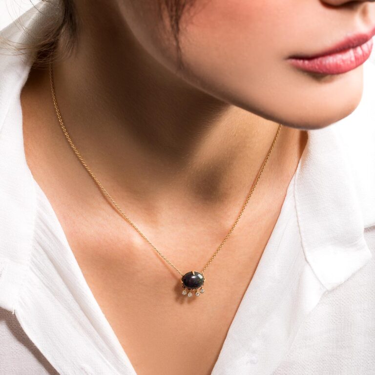 Bhawan opal gold necklace in
