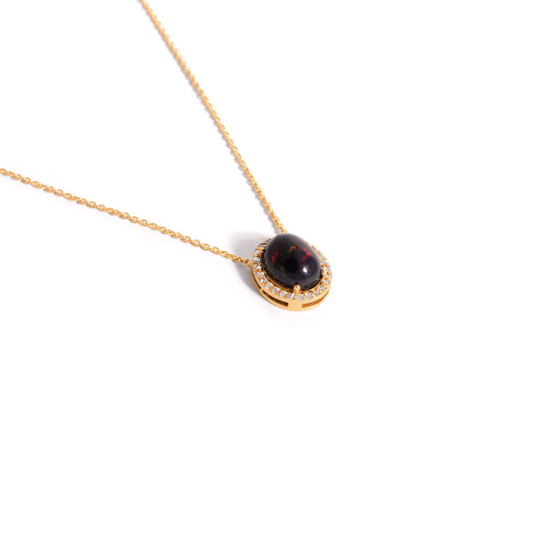 Crimson Mahni opal gold necklace G