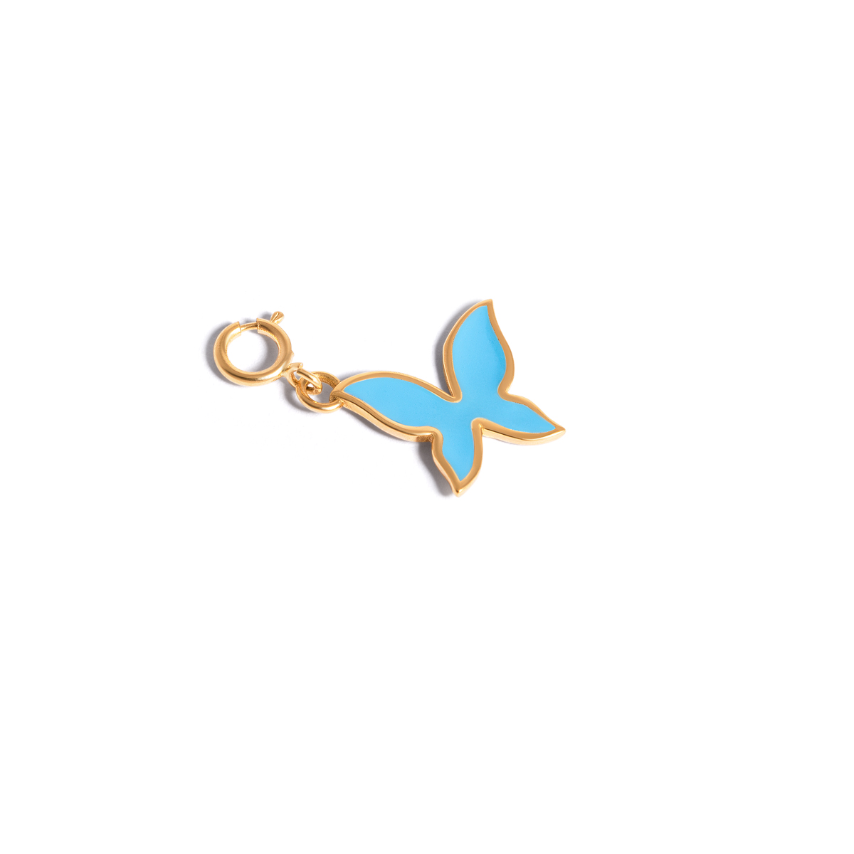 Butterfly enamel gold pendant g
