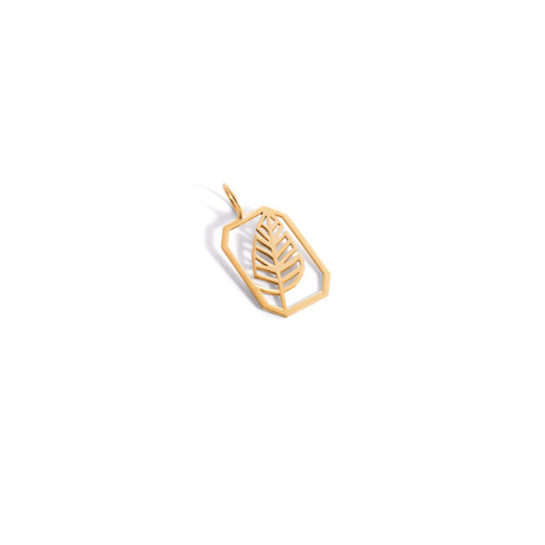 Ficus frame gold pendant g