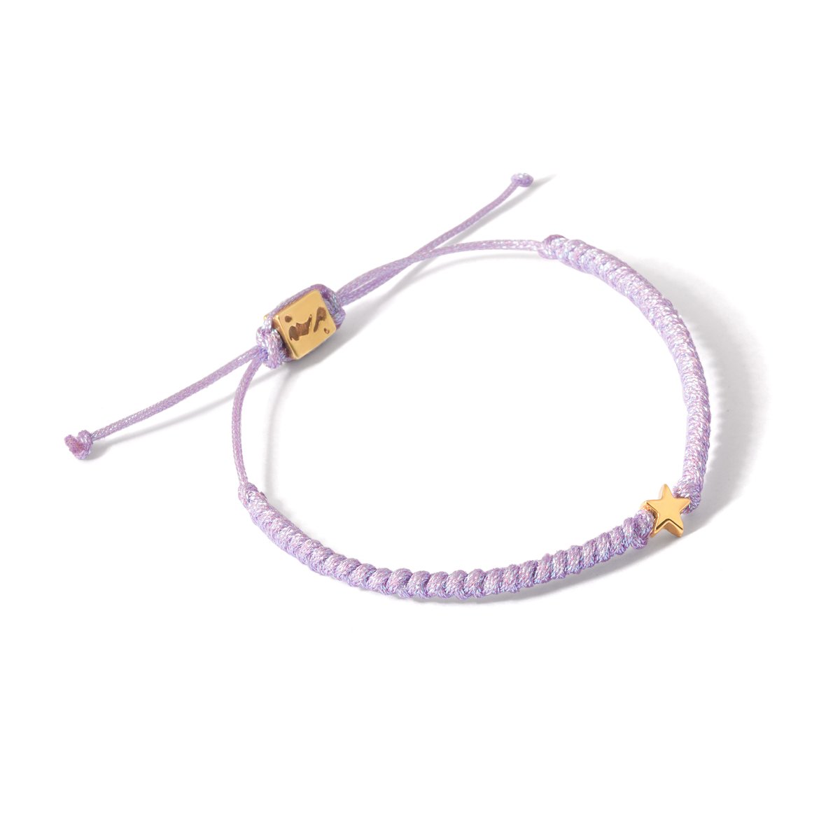 Gold bracelet with lilac star texture g