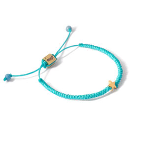 Gold bracelet with turquoise blue star texture g