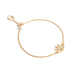 Gold chain bracelet with eyelashes g