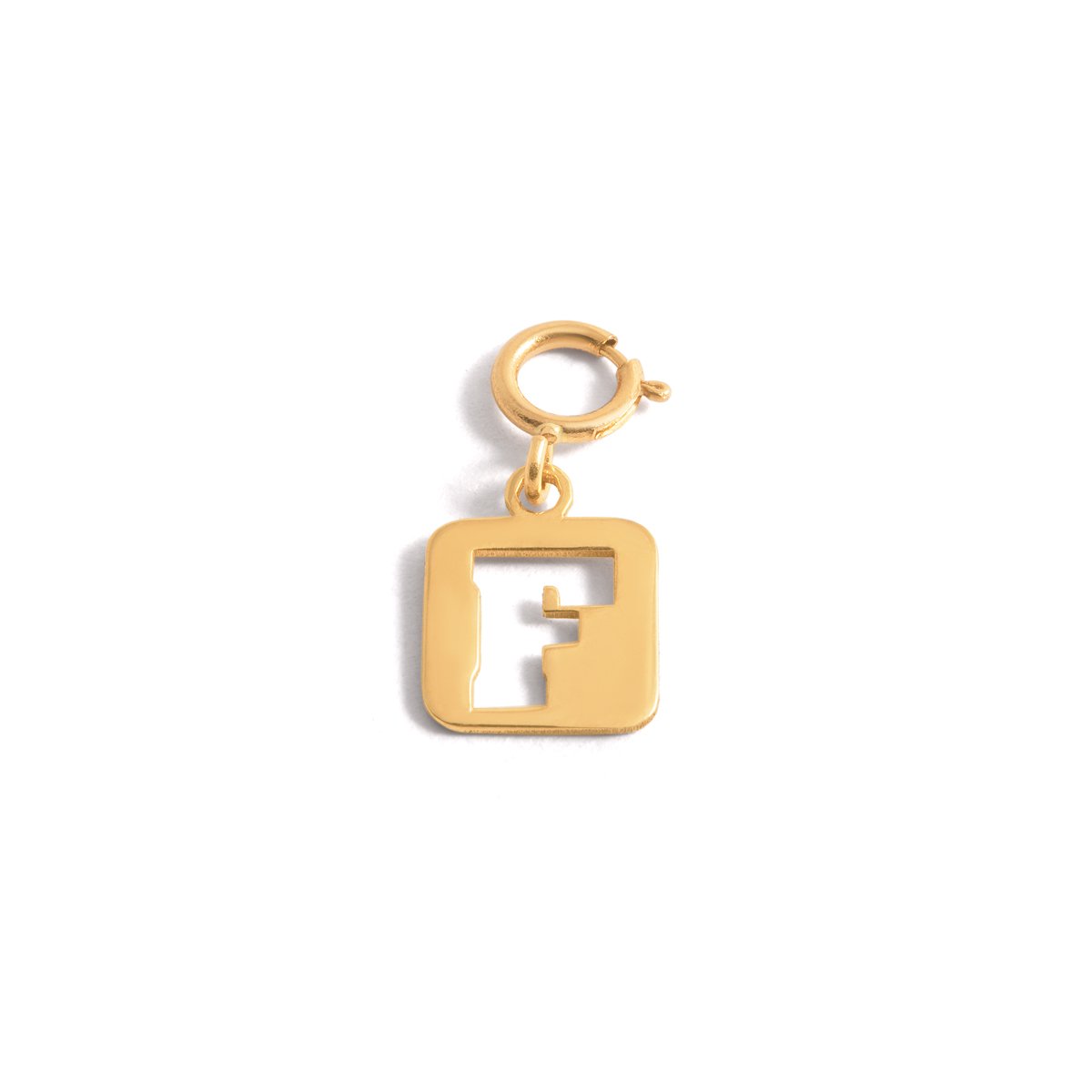 Gold frame letter F pendant G