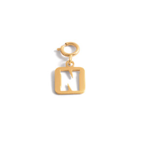 Gold frame letter N pendant G