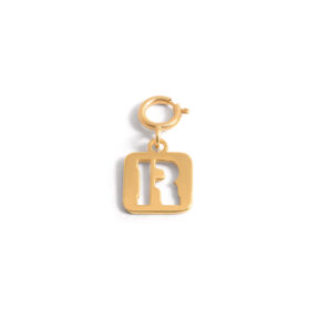 Gold frame letter R pendant G