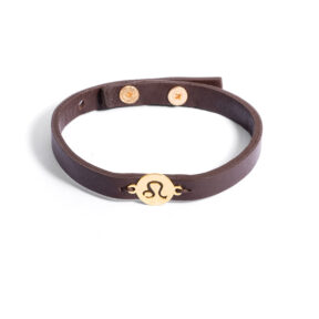 Gold leather bracelet for the month of August g