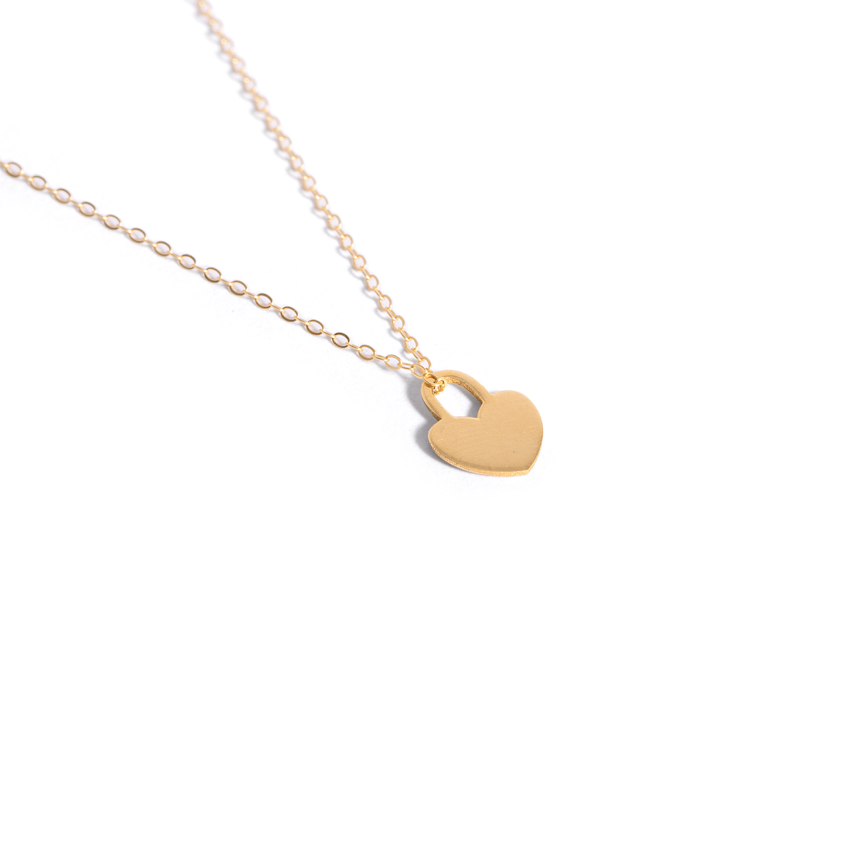 Gold lock and heart necklace g