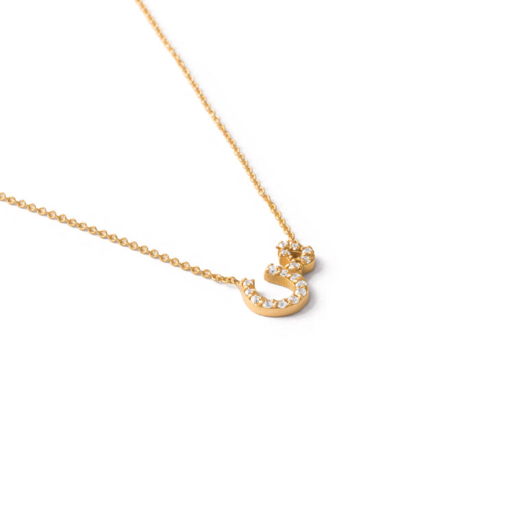 Gold necklace with the letter Sh g