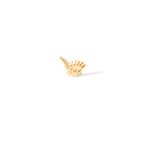 Gold single earring with eyelashes G