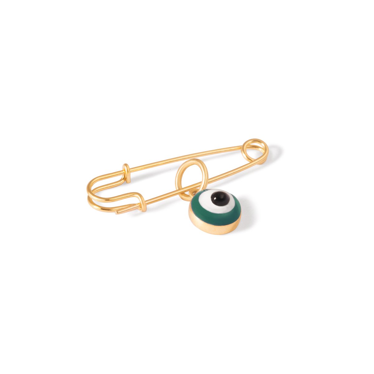 Green eye gold brooch g