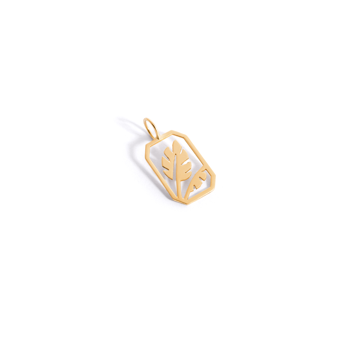 Leaf frame gold pendant g