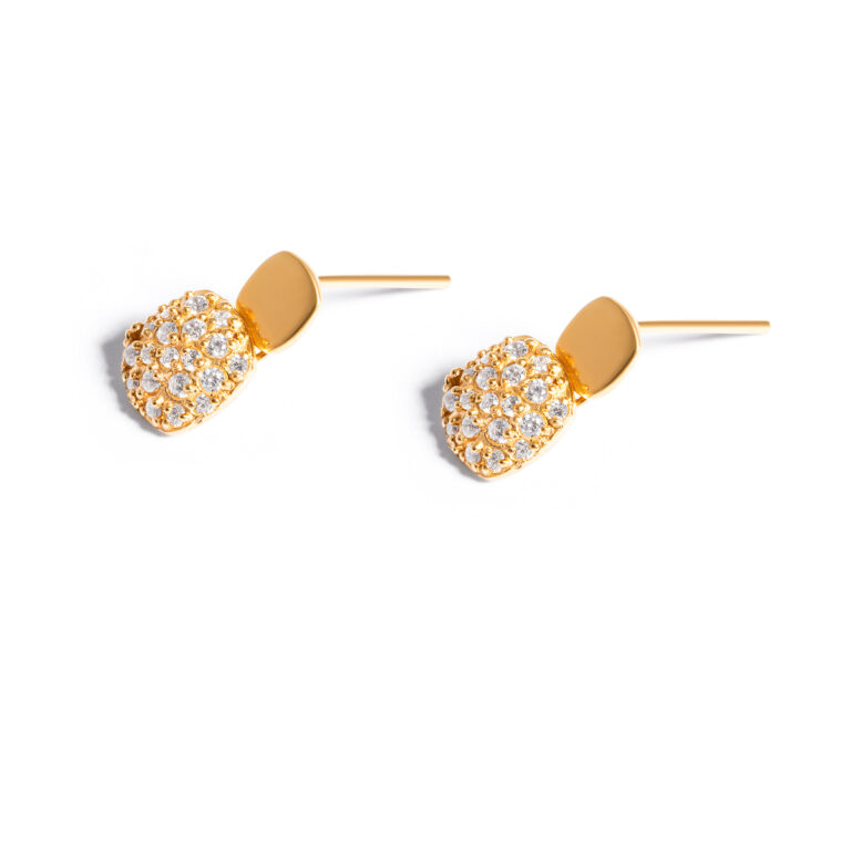 Medisa square gold earrings g