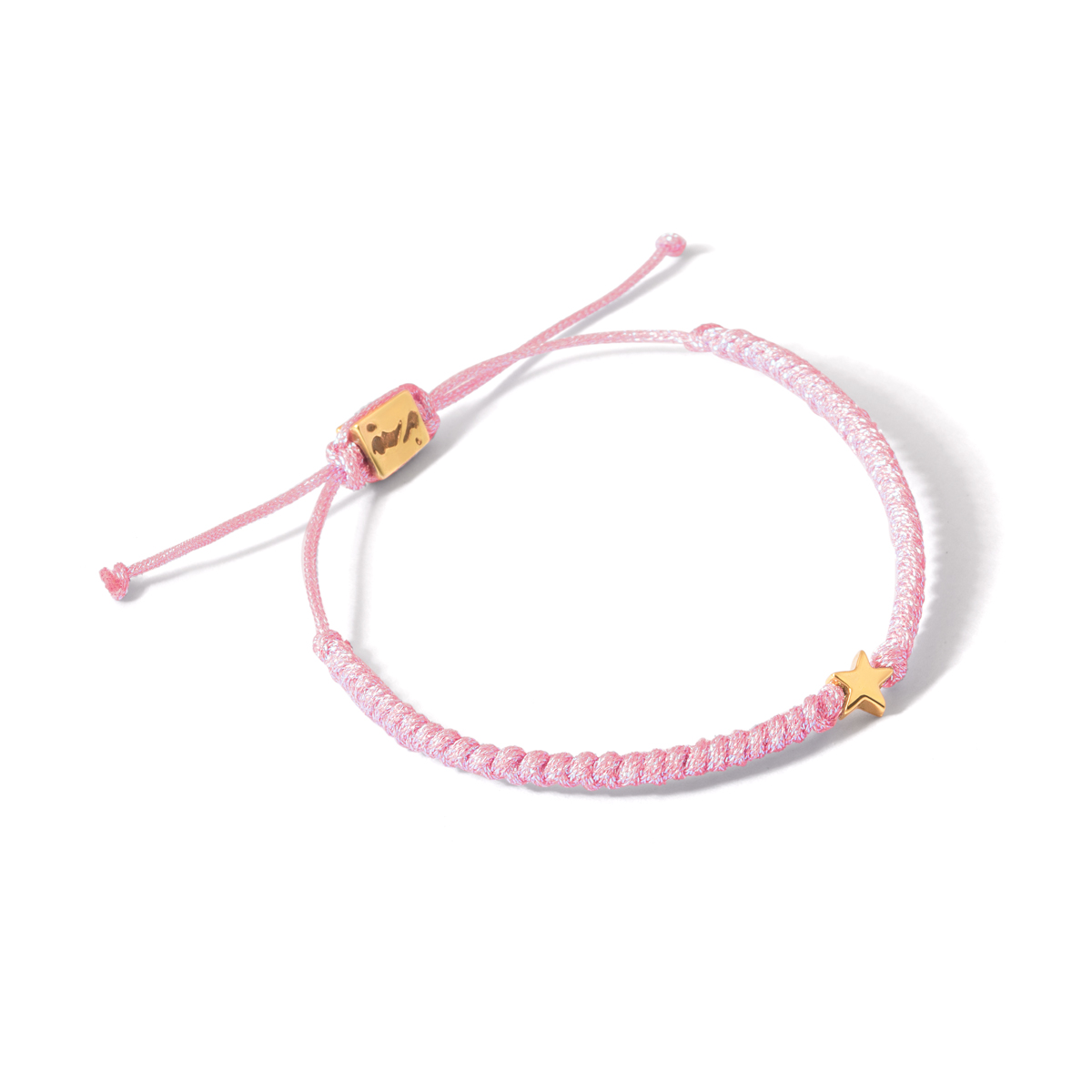Pink star woven gold bracelet g