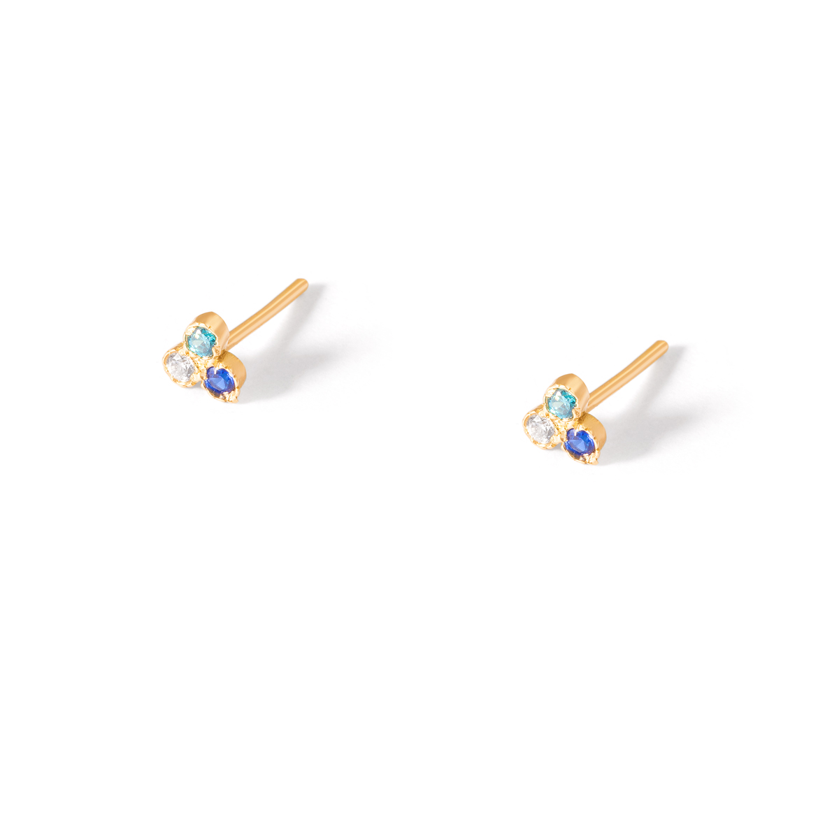 Three Luna Bahamin blue gold earrings g