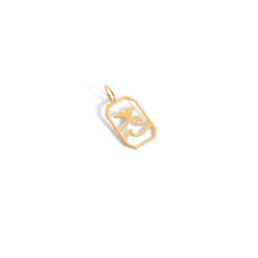 Whale tail frame gold pendant g