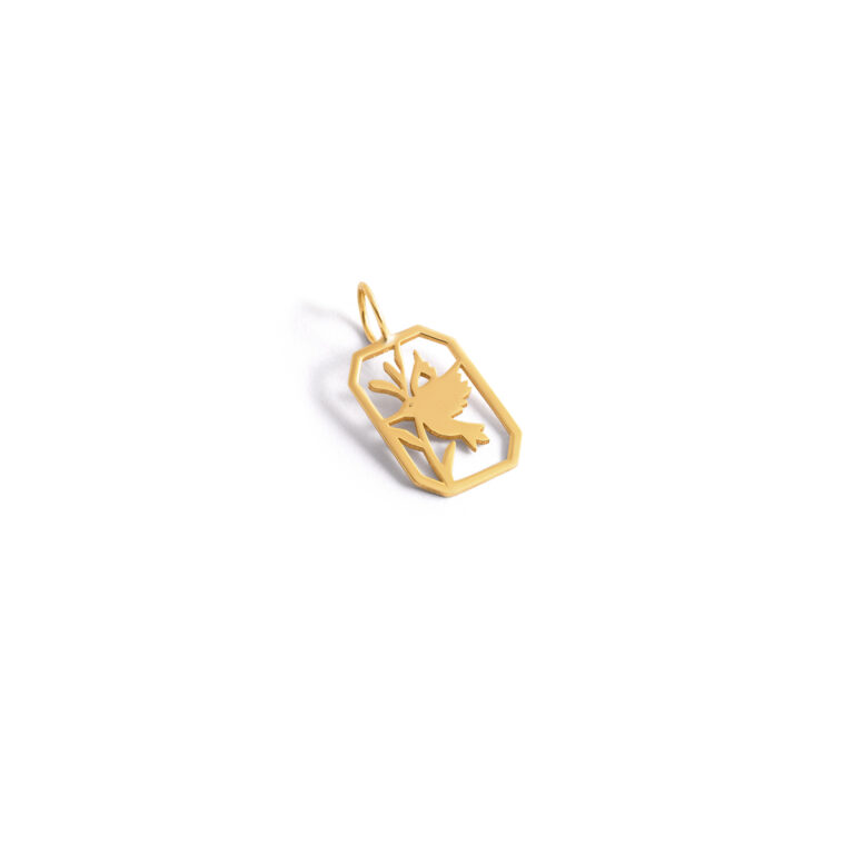 Woodpecker frame gold pendant G