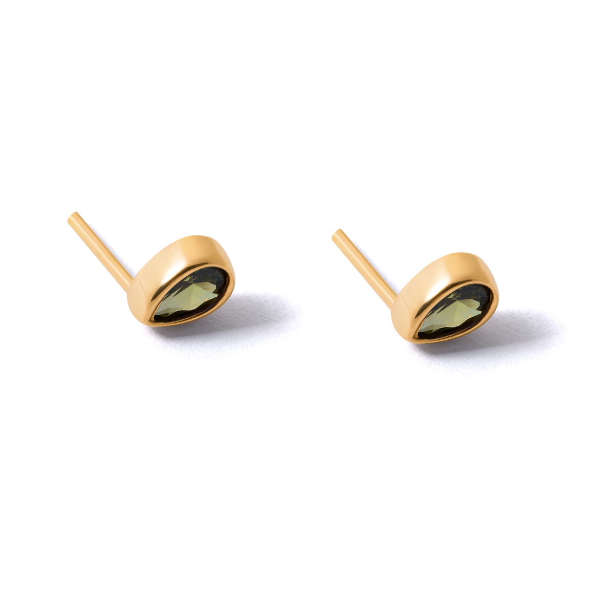 Gold earrings with tears of Narmela green G