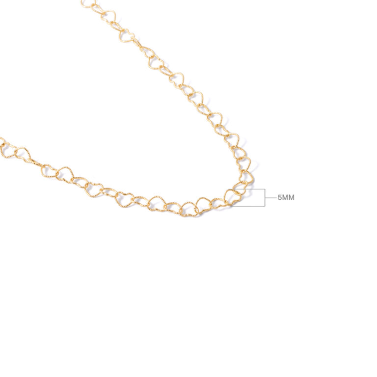 Golden heart necklace size