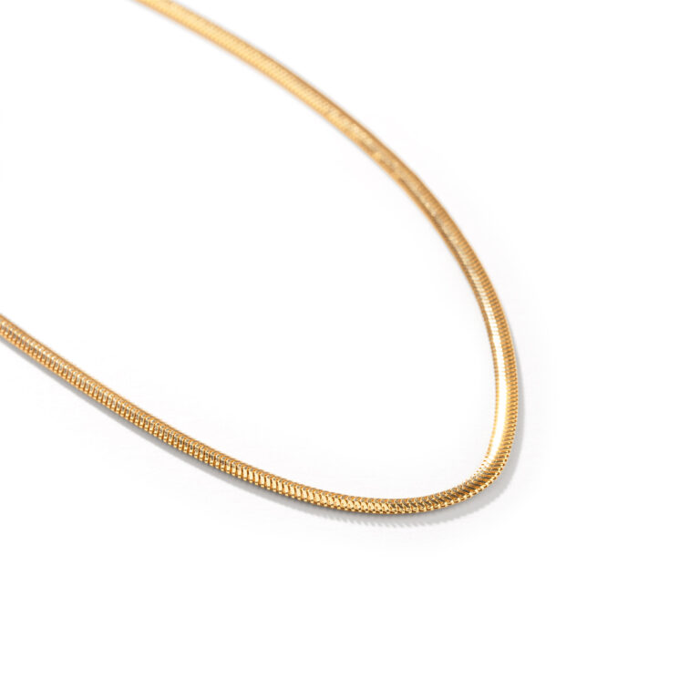 Narrow fish blade gold chain necklace G