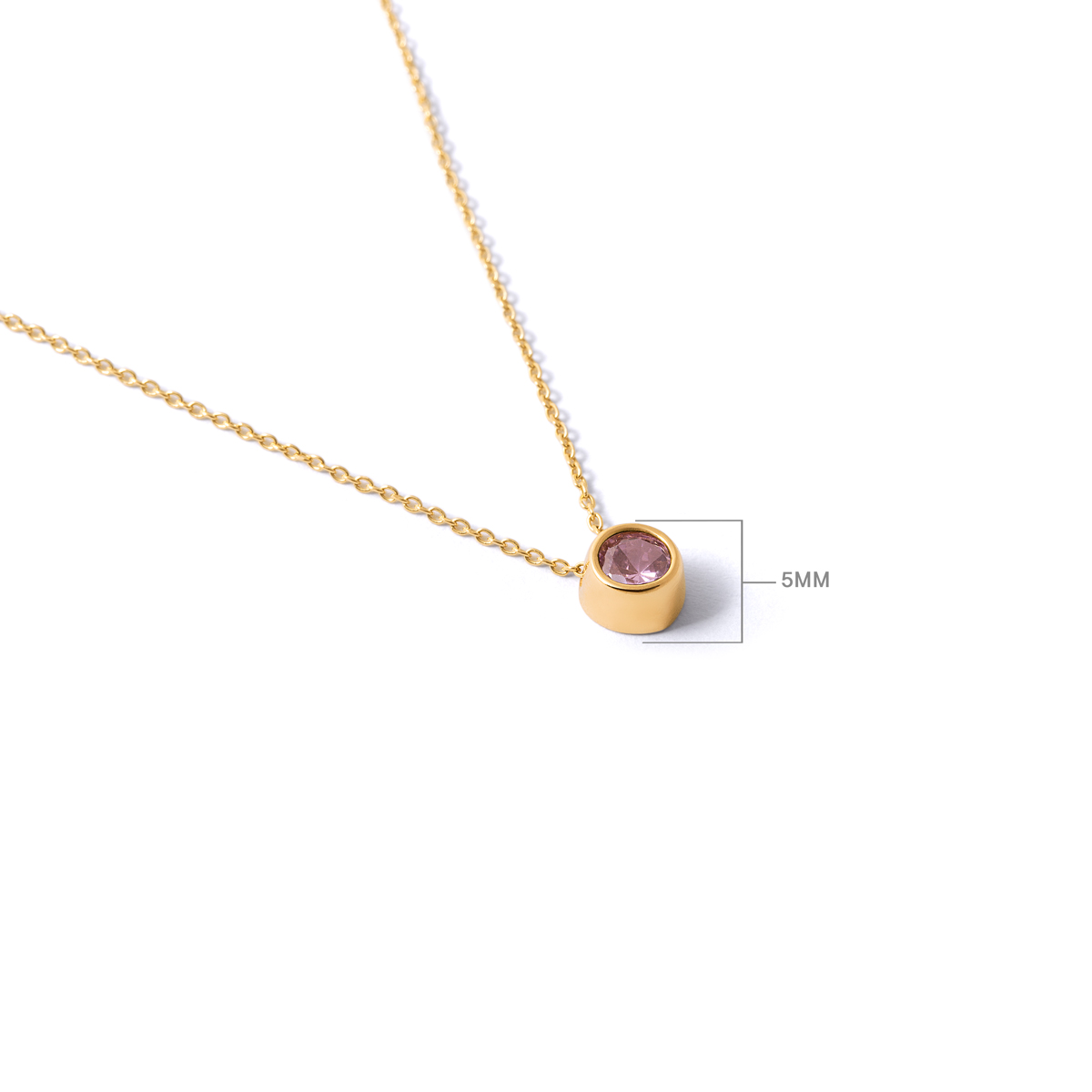 Pink gold circle Narmela necklace size