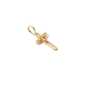 Gold cross flower pendant g