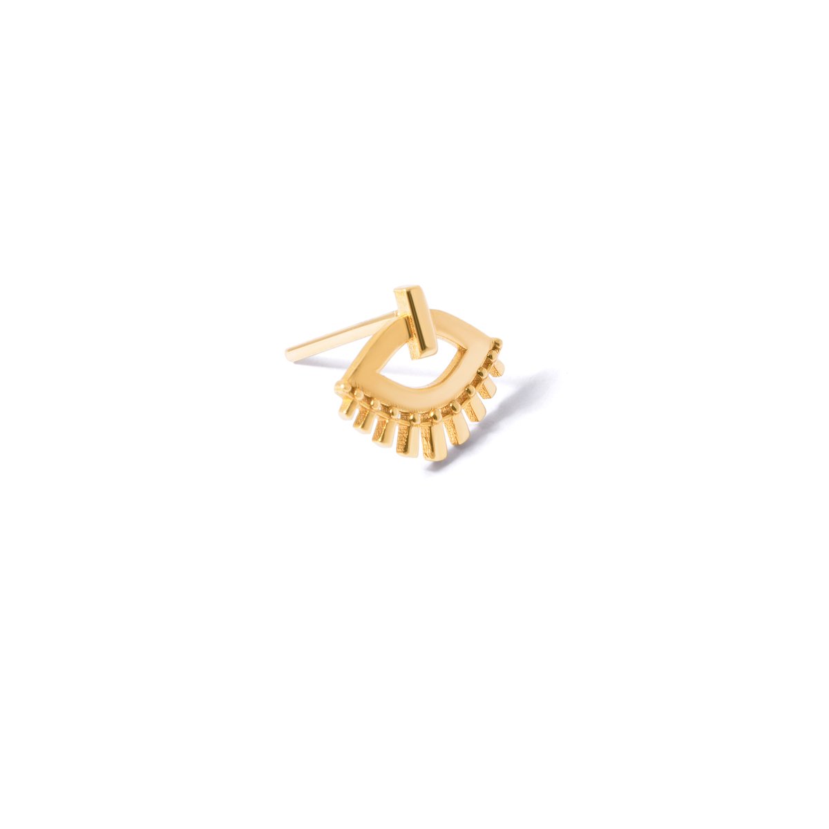 Gold single earring with eyelash charm g