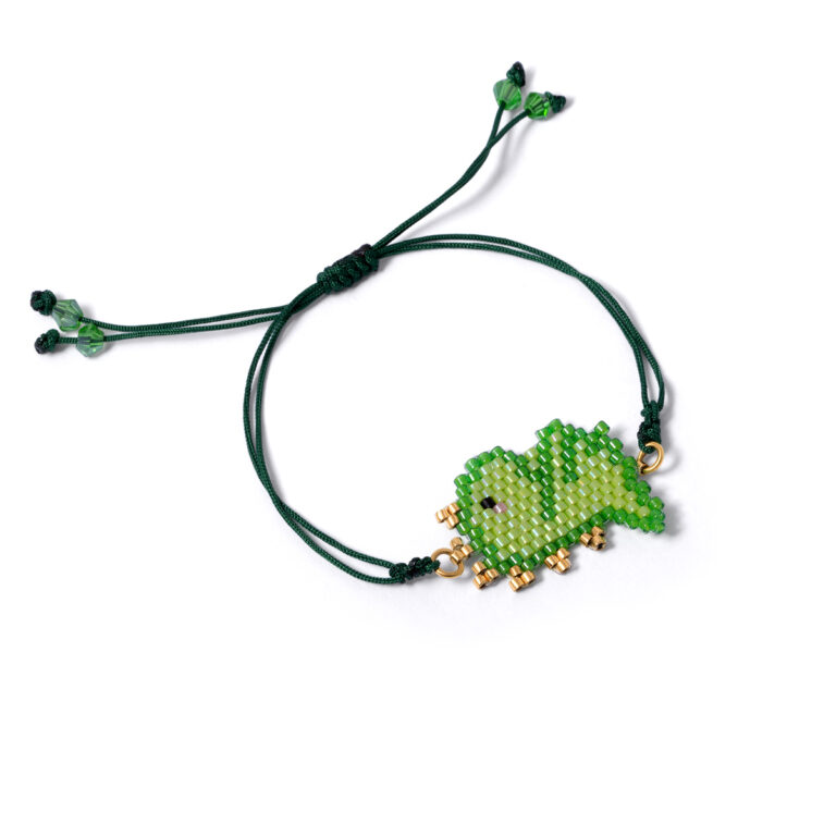 Dinosaur beaded gold bracelet