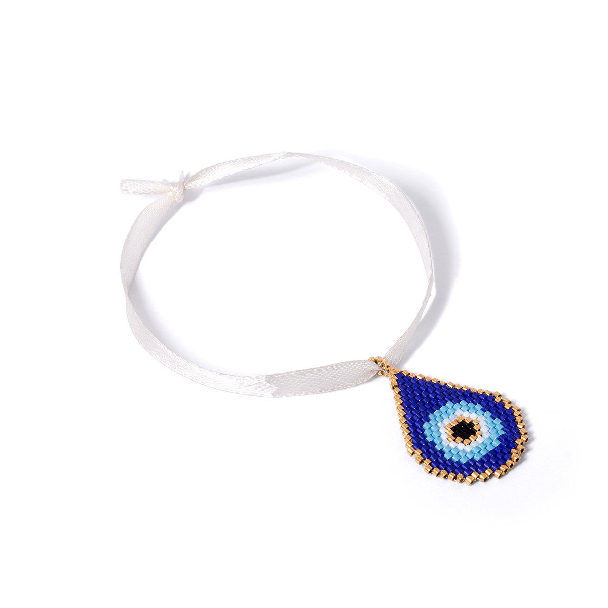 Gold bracelet with eye-shaped beads